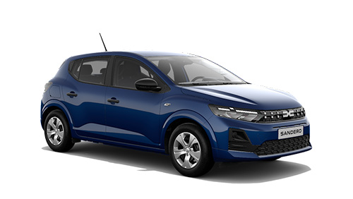 zu sehen ist ein blauer Dacia Sandero Essential 