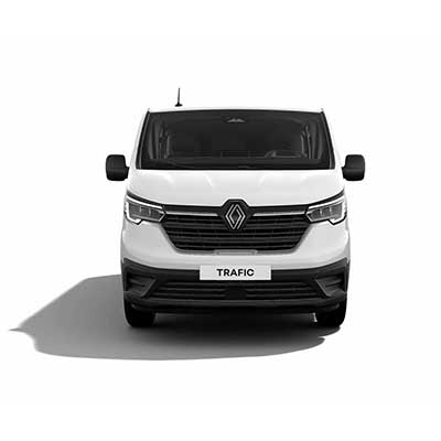 zu sehen ist ein weißer Renault Kangoo von vorne