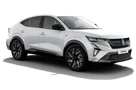 zu sehen ist ein weißer Renault Rafale Esprit Alpine Plug-In Hybrid 4x4 