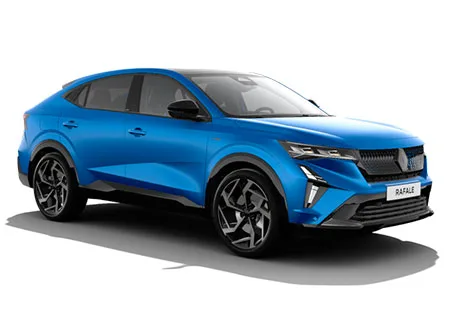 zu sehen ist ein blauer Renault Rafale 